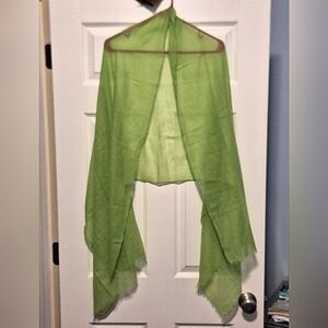 Green Silk/Linen/Cotton Scarf
